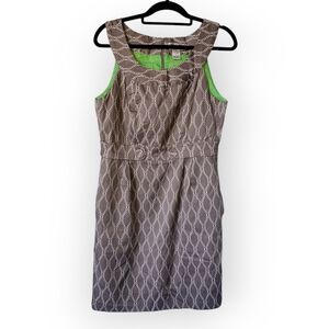 Robbie Bee Gray White Geometric Chain Dress Size 10